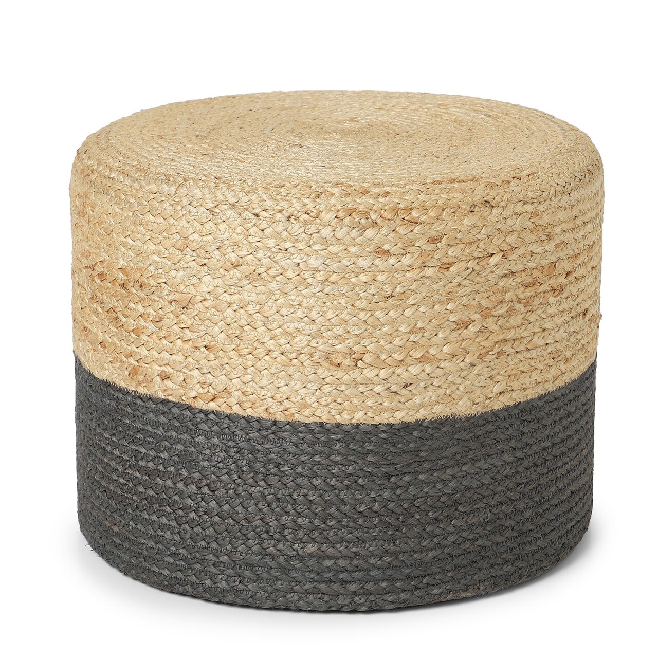 Edge Collections-18" x 14"-Handcrafted Braided Pouf Ottoman for Home Décor-1 pcs